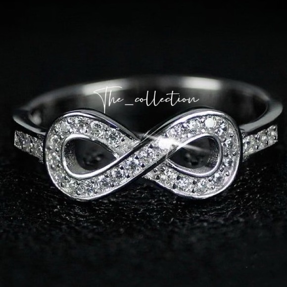 ROUND CUT STERLING SILVER PROMISE RING - Picture 3 of 3